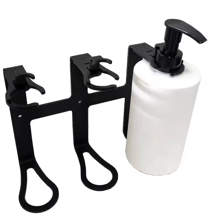 Customized lockable soap dispenser holder bracket bathroom wall mount dispenser bottle holder for hotel Yiwu Lakuna